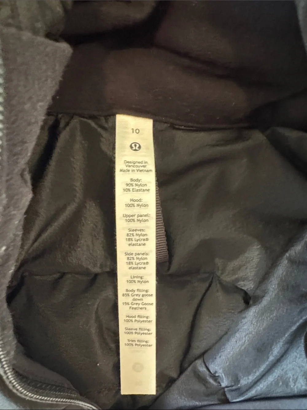 lululemon athletica Black Hooded Puffer Jacket